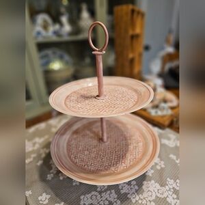 World Market Pink 2 Tiered Tray